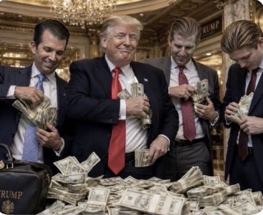SituationPol's tweet photo. While pedophile and low IQ Trump’s policies kill Americans’ affordability, him and his family got over $3 Billion dollar richer by committing crimes such as insider trading and deals with foreign countries and companies. Let that sink in. https://t.co/tGnKMwPT1v