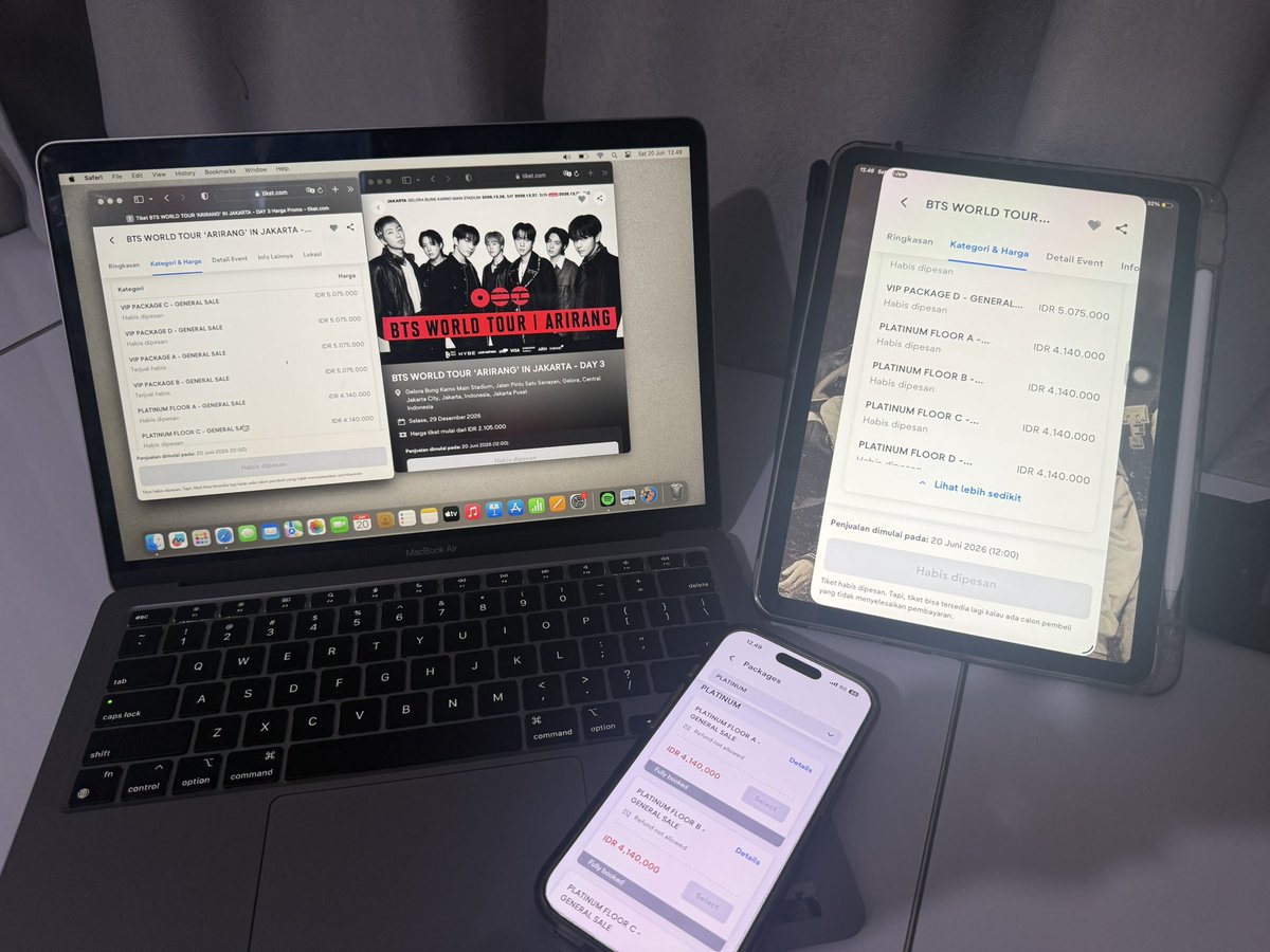 npissan7's tweet photo. WTS TIKET BTS ARIRANG TOUR IN JAKARTA 

DAY 2 : CAT 3 3TIX : 2,5JT

DAY 3 : VIP C 4TIX : 5,5JT

✅️ DI BANTU URUS SAMPE FISIK
✅️ ATAS NAMA PRIBADI
✅️ FP / DP 500K  ( PELUNASAN VENUE )
✅️ SURAT KUASA / SURAT PERJANJIAN DI ATAS MATERAI 

tags.wts.wtb.btsarirang https://t.co/B4gZfBOG9N