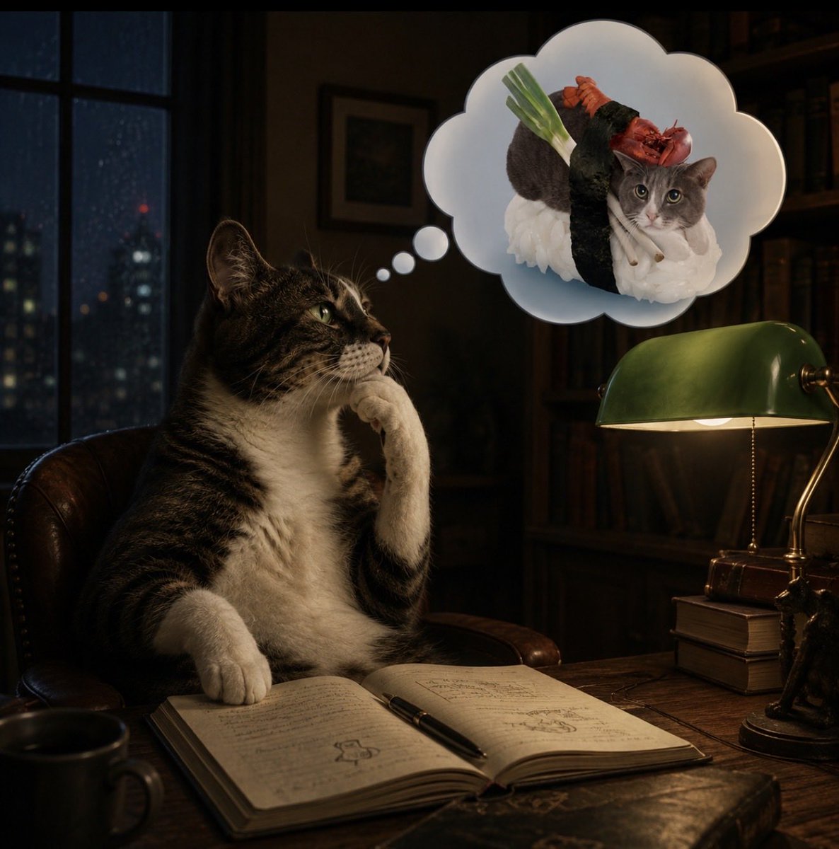 NineHoodUltra26's tweet photo. Yes, I believe that $sushicat will be on par with thinking-cat:native. https://t.co/SAUtvQ61jP
