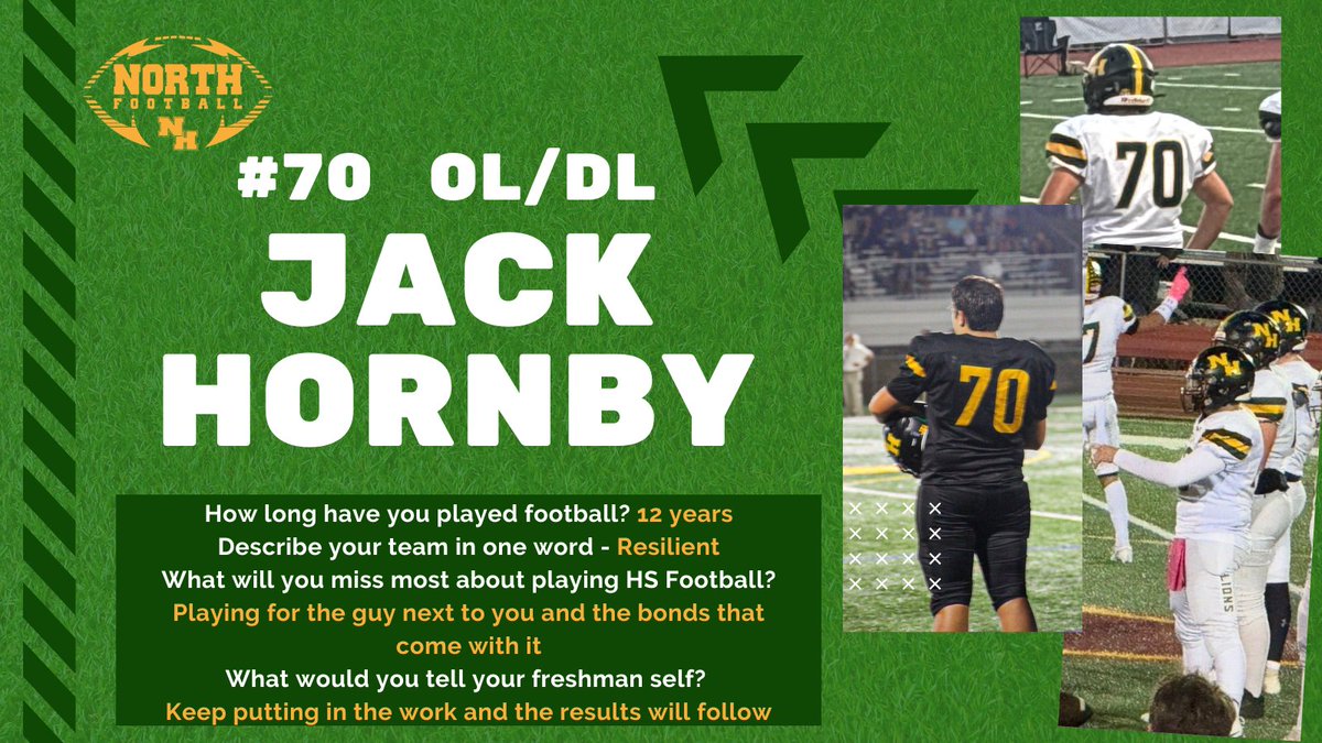 NHHS_Foootball's tweet photo. Countdown to Kickoff
Senior Spotlight:  #70 Jack Hornby https://t.co/JLi6IJ15Z6