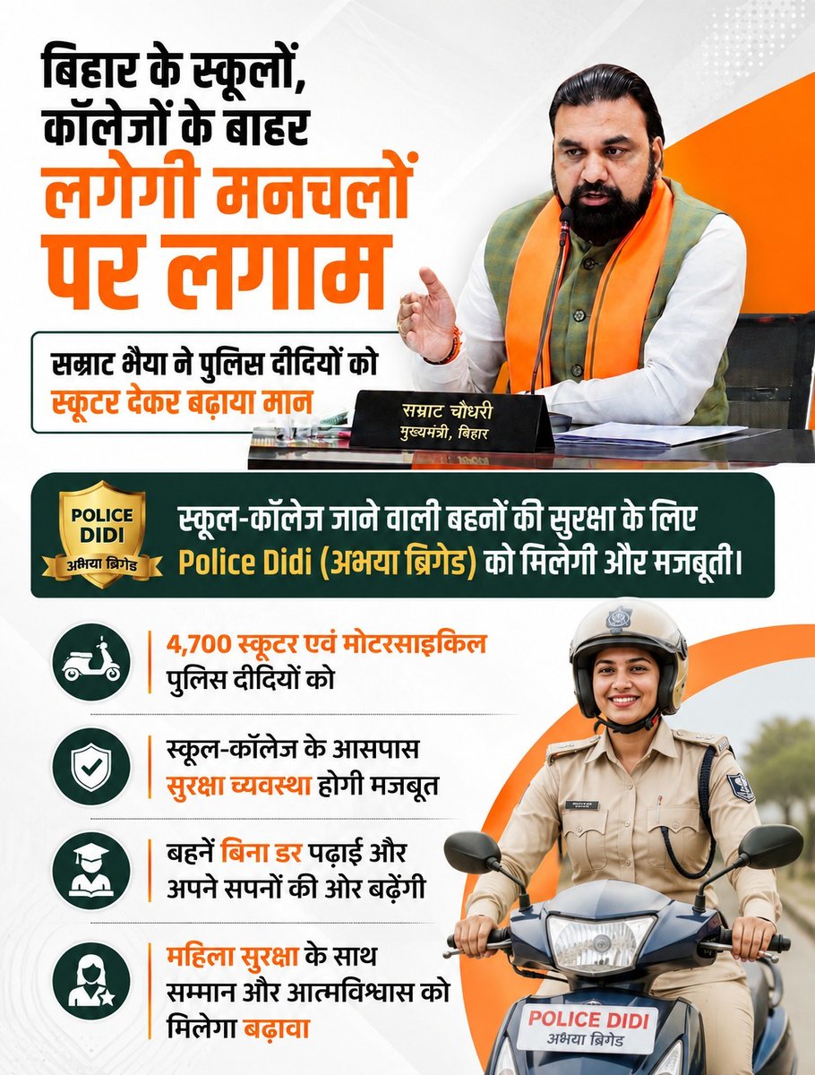 neetasharma89's tweet photo. बिहार की बेटियाँ अब सुरक्षा की जिम्मेदारी भी संभालेंगी और सपनों को भी साकार करेंगी। 👮‍♀️✨
#BiharKiPoliceDidi https://t.co/t28YvyHoIU