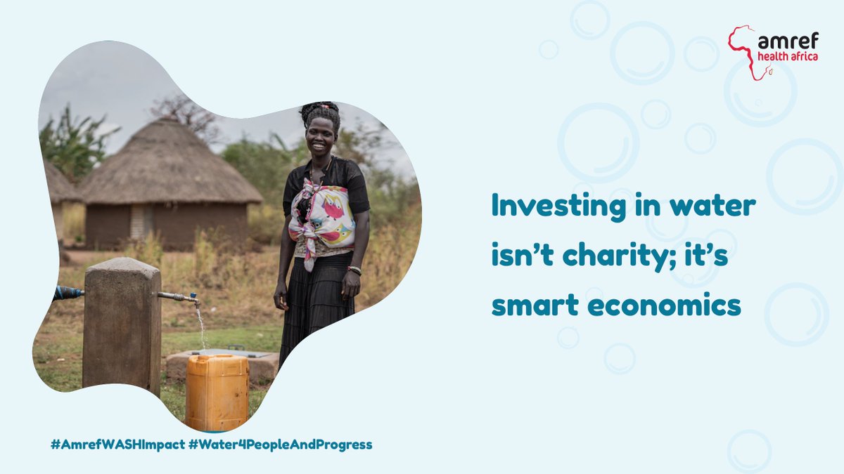 Amref_Worldwide's tweet photo. Every $1 invested in water and sanitation returns at least $7 to Africa’s economy. Universal access could add $86 billion a year in productivity and savings, boosting GDP by more than 5%. - #Water4PeopleAndProgress

#AmrefWASHImpact #WorldWaterWeek2026 https://t.co/Qqgu61mJyQ