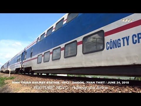 AnhKinseyev's tweet photo. VIEW OF THE TWO-LEVEL SAIGON–PHAN THIET TOURIST TRAIN ARRIVING AT BINH THUAN STATION (24/06/2018): Clear footage showing the station environment and why the exact station name matters for onward transfers. https://t.co/Mxm4VQcTmN