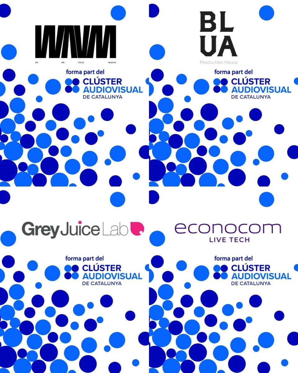 ClusterAVCat's tweet photo. El Clúster Audiovisual de Catalunya continua creixent! Avui volem donar la benvinguda a quatre nous socis de l'entitat: WAVM Studio, BLUA, Grey Juice Lab i Econocom. 👋

Aquests són els seus perfils ⬇️ https://t.co/UucKpLNDJK