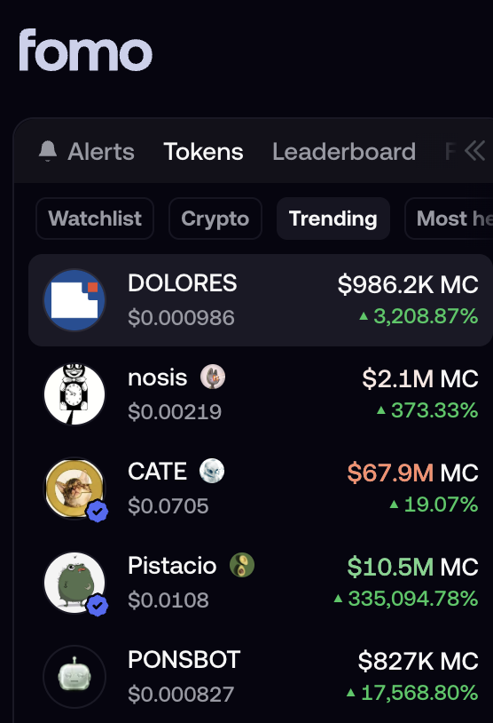 DoloresResearch's tweet photo. Dolores Research is trending number one on @fomo https://t.co/Fs5kbRdKjO