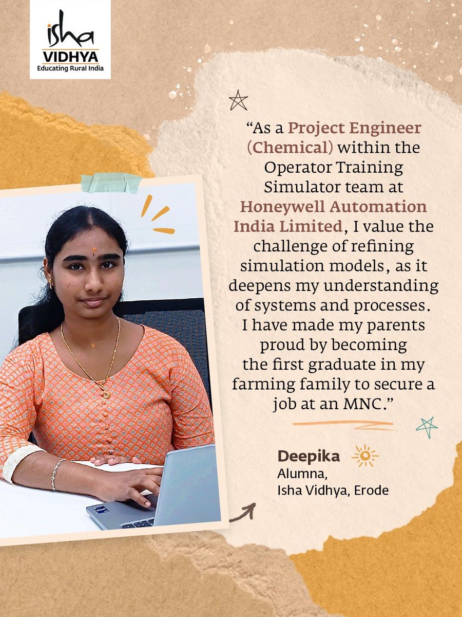 ishavidhya's tweet photo. Extracurricular activities at school helped Deepika gain confidence and hone her communication and organizational skills, which have helped her excel in strategic thinking and leadership roles at work. She is excited to learn and grow in Honeywell's dynamic work environment. https://t.co/T9KrIzhW0O