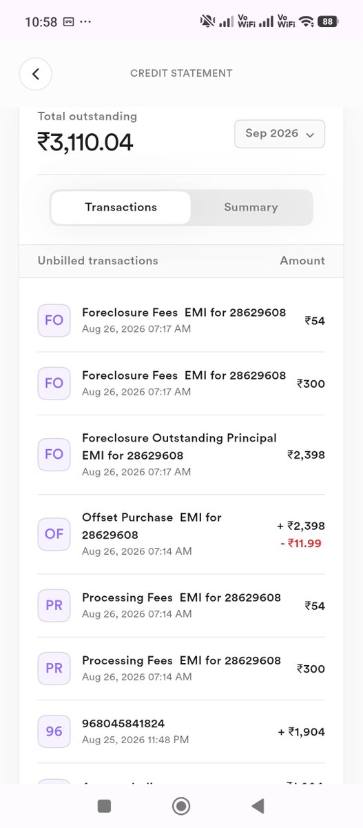RoyNehu26038's tweet photo. @StableMoney_ Stable Money fraud, took an extra 800 rupees from my card. I converted my bill of 2398 into EMI. I cancelled at that time and they took 800 rupees unnecessarily. They also said they won't refund. Stable Money commits fraud, not invested money. https://t.co/KUzAlY7ywK