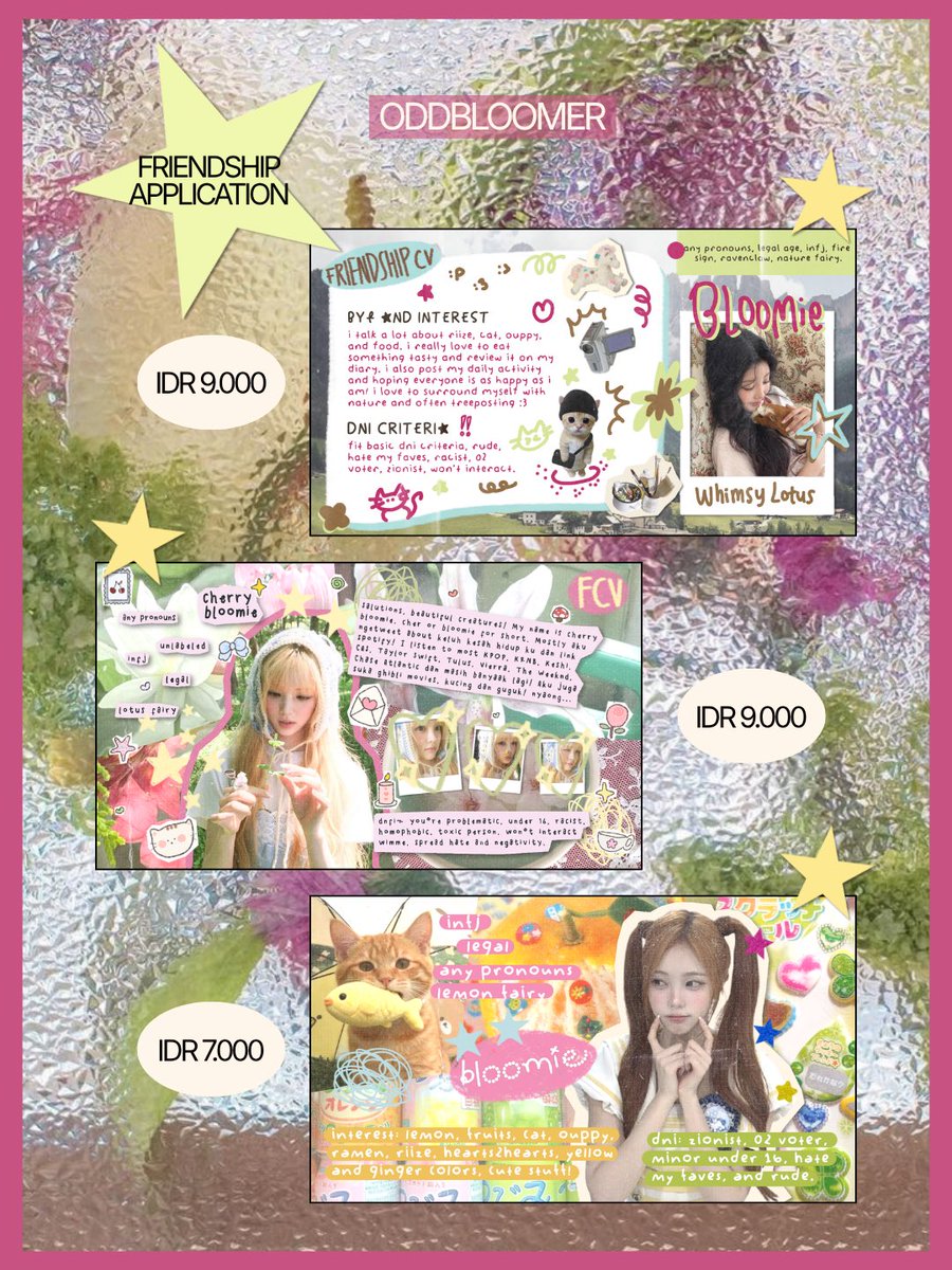 oddbloomer's tweet photo. 💌 hello! i make fcv (friendship cv) and layout for around IDR 4.000 - 9.000 only! u can take a lookie at my catalogs in https://t.co/Jd5BvL2PKm and choose ur own whimsy!

#bealanja #zonauang https://t.co/aTwSYM2EUE