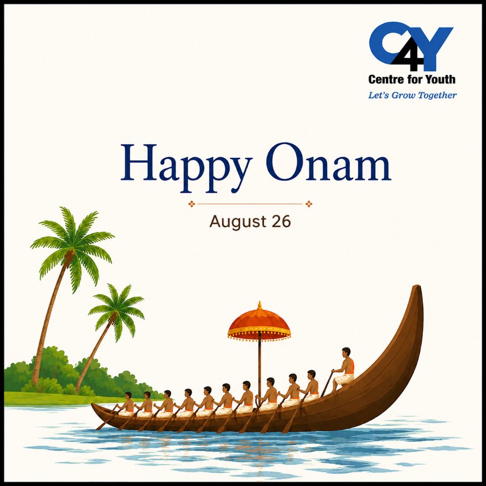 C4Y_IN's tweet photo. August 26, 2026 | Happy Onam
This festive occasion celebrates new opportunities, stronger communities and shared prosperity for all.
#HappyOnam #Onam2026 #OnamCelebration #KeralaCulture #UnityInDiversity #FestivalsOfIndia #CommunitySpirit #CentreForYouth #C4Y https://t.co/SxE41TnrSe
