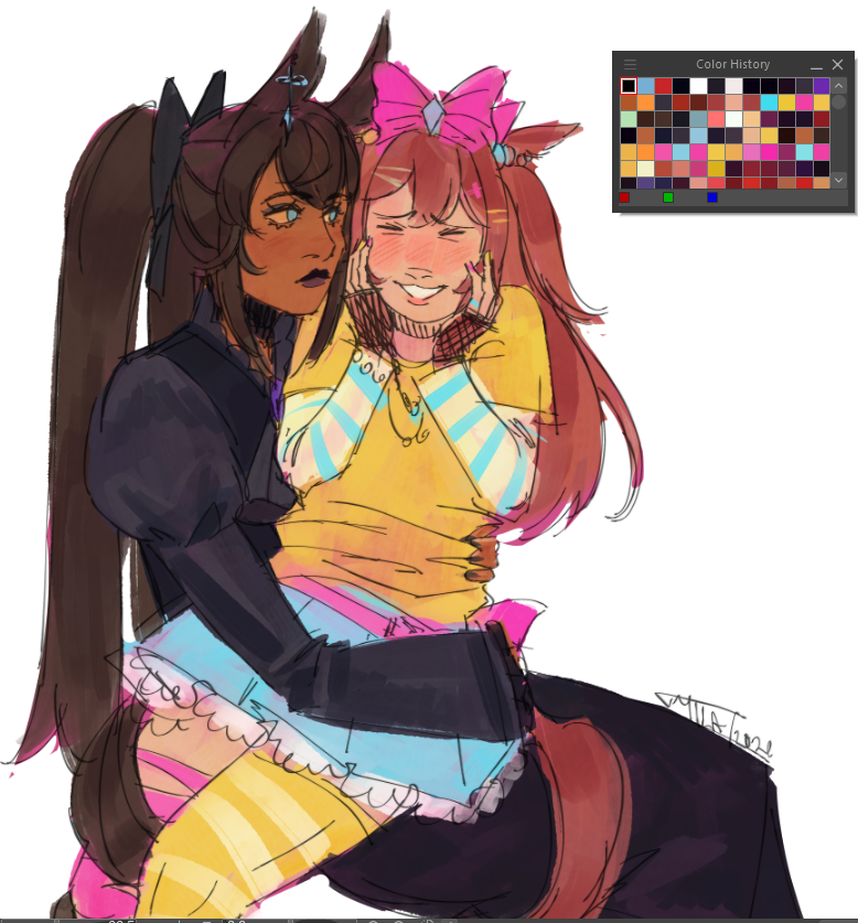 raccoonmila's tweet photo. pastel digitan and goth kris req https://t.co/waJ939u3vU