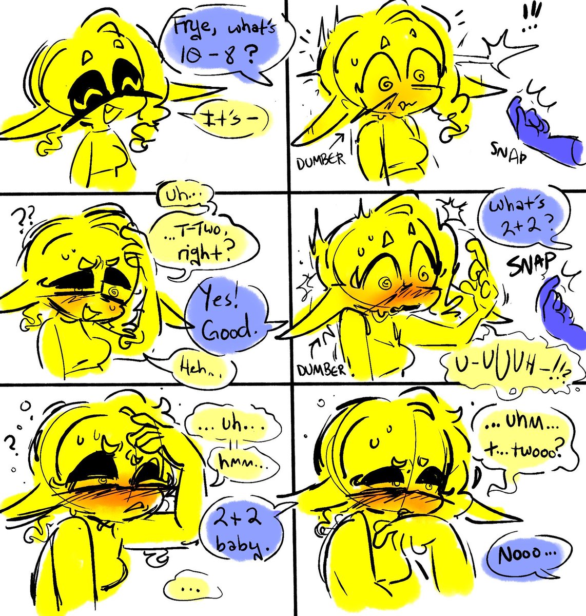 squirtingsquidz's tweet photo. /dumbification hypnosis 
Every time Shiver snaps Fry gets dumber 😊 I drew this maybe 2 years ago? Blusky ppl loved it I hope y'all do too https://t.co/P4qGfoEAai