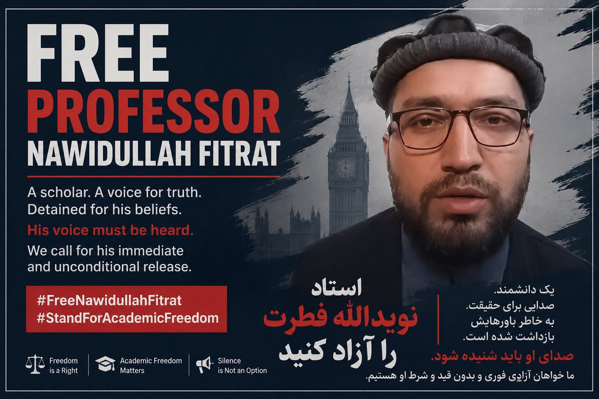 womenaidafghan1's tweet photo. 🚨 Breaking News | Justice for Professor Nawidullah Fitrat
Professor Nawidullah Fitrat was arrested by the Taliban today in the city of Herat.
Mr. Fitrat had recently spoken out against discrimination, injustice, and oppression in Afghanistan and criticized the current situation. It is reported that he was arrested because of his views and his advocacy for justice.
It is worth noting that two members of his family, both women, were also arrested and detained by the Taliban along with Professor Fitrat.
We call for the immediate and unconditional release of Professor Nawidullah Fitrat and the two detained female members of his family. We urge human rights organizations, international institutions, and the media to raise their voices and take action for their release.
Seeking justice is not a crime. Speaking out against oppression and discrimination is not a crime. Arresting and detaining people for speaking the truth is a blatant violation of human rights.
📢 Let us be the voice of Professor Fitrat and the two detained women from his family. Let us not remain silent.
#FreeNawidullahFitrat #FreeFitratFamily #HumanRights #JusticeForAfghanistan #StandWithAfghanistan
@SR_Afghanistan
@UN
@amnistia
@UNAMAnews
