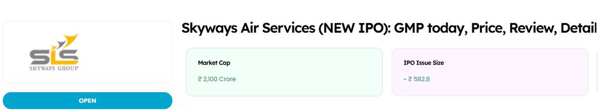 IPOCorner's tweet photo. IPO's open today, checkout detailed analysis before you invest.
Skyways Air Services: 
https://t.co/S5XesG825T

Madhur Knit Crafts Limited:
https://t.co/as0EDjyouf