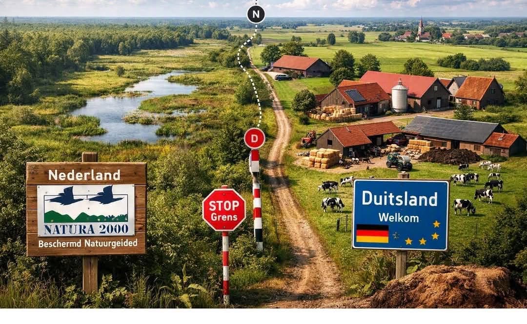 A_thefonz's tweet photo. aan de Duitse kant staan 30.000+ koeien binnen vijf kilometer van Natura‑2000.

“Aan onze kant moet de boer bijna met een vergrootglas werken,
aan de Duitse kant staan 30.000 koeien binnen vijf kilometer van Natura‑2000.
De natuur kent geen grens — de regels wel. https://t.co/CypyXvkdUR