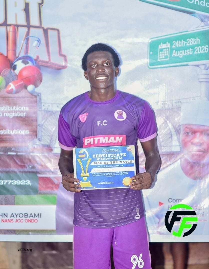 futafabrizio's tweet photo. 🏆🔥 MOTM FOR IGHALO! 🔥🏆

Akinbiyi Ayomikun Akinwalere (Ighalo) bags the Man of the Match award at the NANS JCC ONDO AXIS SPORTS FESTIVAL! 👑⚽

A sensational hat-trick against UNIMED FC earned him the spotlight! 🎩🔥

3 GOALS. 1 MOTM. PURE CLASS. 🥶🏆
#NANSJCC #OndoAxisSports https://t.co/UPAvOOZxJF