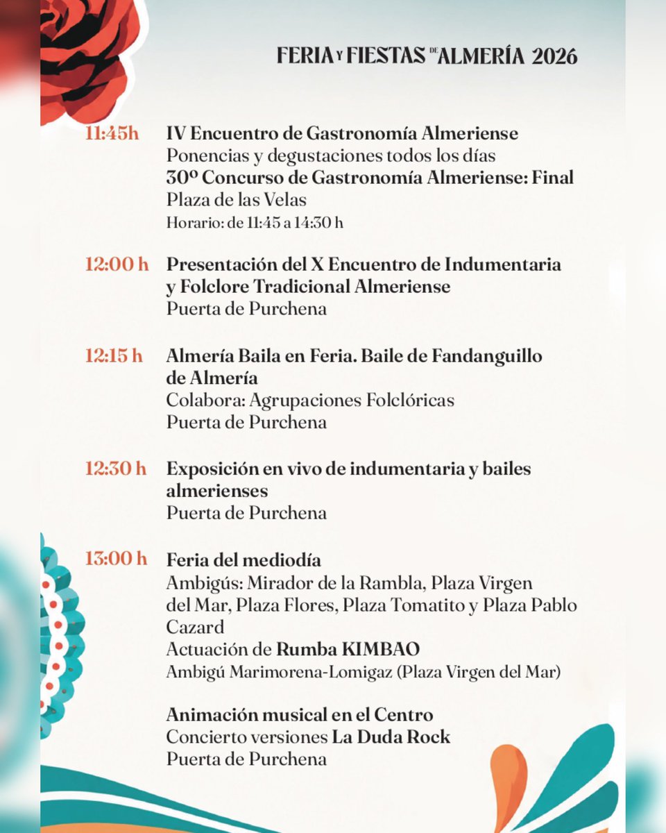 aytoalm's tweet photo. ¡Ya está aquí el Miércoles de Feria! 

Toma nota y no te pierdas nada. https://t.co/5yTK6fsmvI