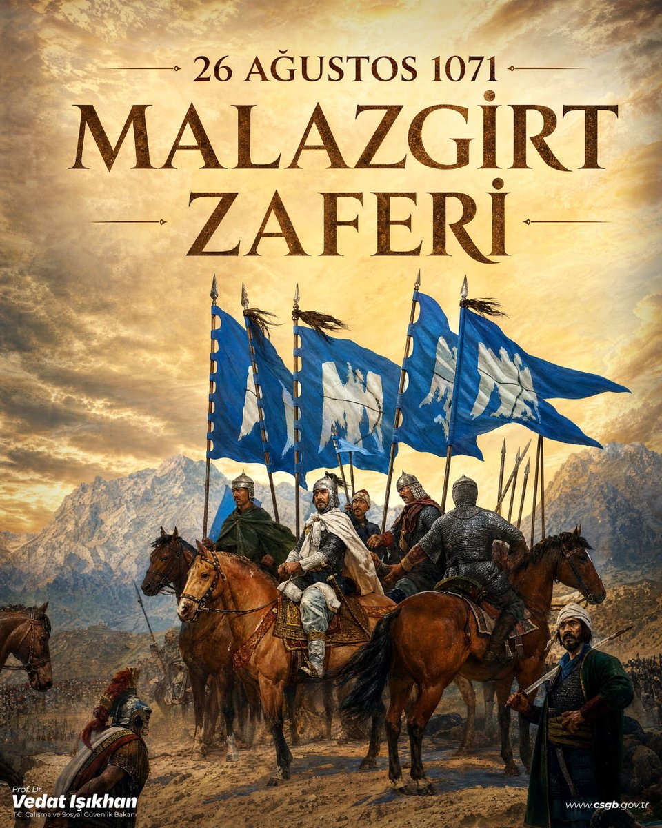 isikhanvedat's tweet photo. Tarihin akışını değiştiren ZAFER🇹🇷

Malazgirt Zaferimizin 955’inci yıl dönümü mübarek olsun. 

1071’de sahip olduğumuz ruh ve iradeyi bugün en güçlü şekilde taşıyoruz. Milletimizin önünde yazacağı yeni destanlar, atacağı tarihi adımlar var. Biz bu topraklarda hep vardık, kıyamete kadar en güçlü şekilde varolmaya devam edeceğiz. 

Sultan Alparslan’ı, ordusunu ve Anadolu’yu yurt kılan tüm kahramanlarımızı rahmetle anıyorum.

#MazidenAtiye