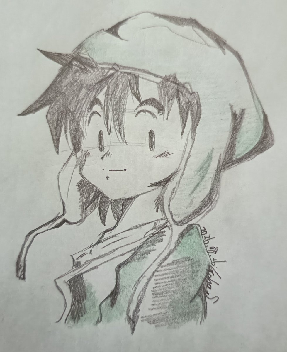 HIRO3GOHA's tweet photo. 何か久しぶりに描きたくなったのでドラクエ7の主人公描いてみたよ♪

＃ドラゴンクエストVII
＃イラスト https://t.co/lnbF5OswkG