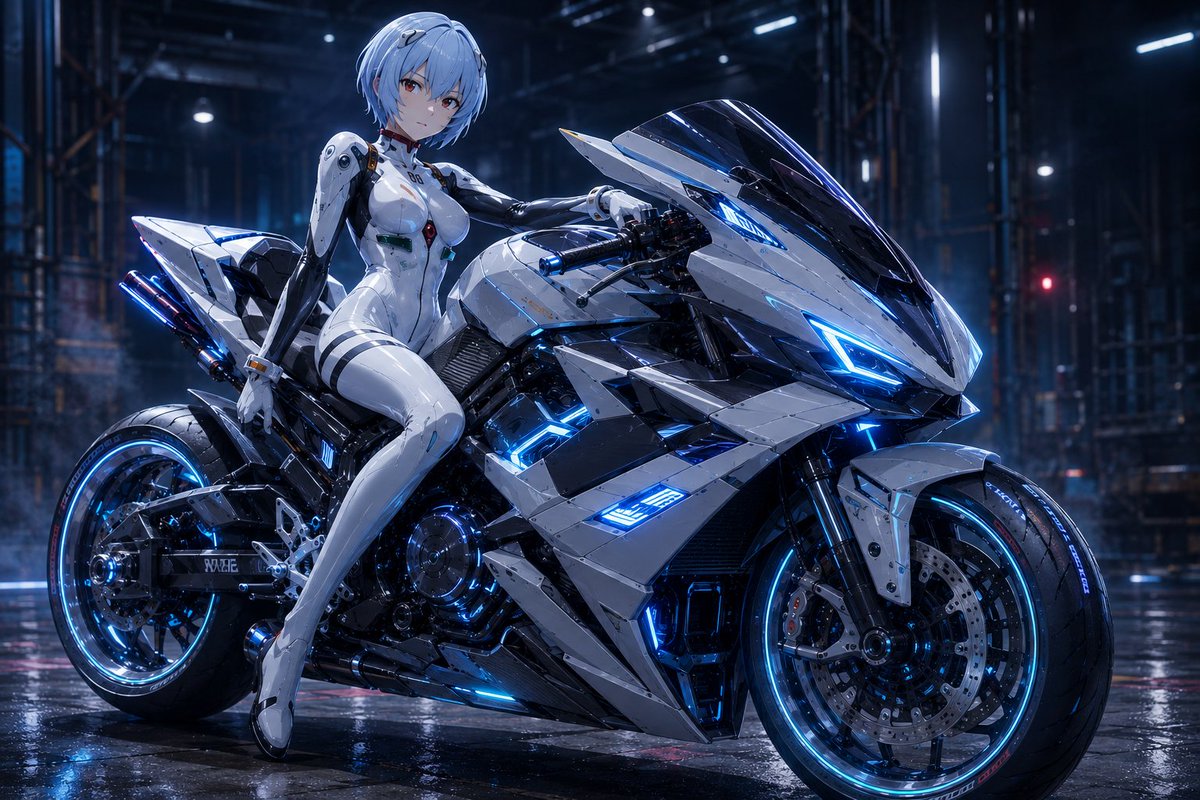 tetuyaraido's tweet photo. #綾波レイ #エヴァンゲリオン  #エヴァ  #綾波レイ推し #AIイラスト #AIart #AyanamiRei #ReiAyanami #Evangelion #バイク https://t.co/HTysSLWjl1