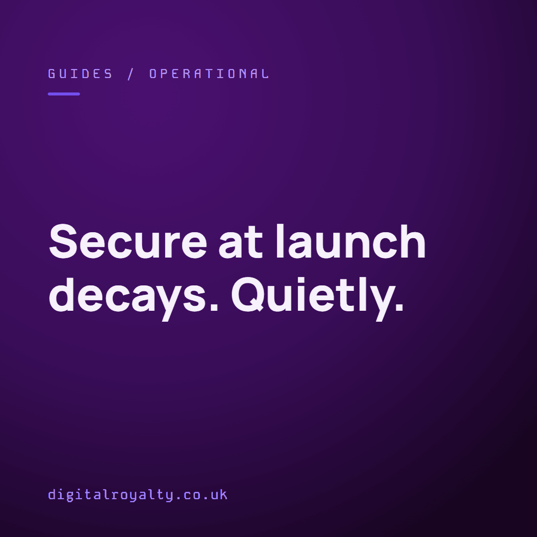 digitalxroyalty's tweet photo. Software isn't secured. It's kept secure. Those are different jobs, and most teams only budget for the first.

https://t.co/14oRxGQIJa https://t.co/qhmIzp5N76