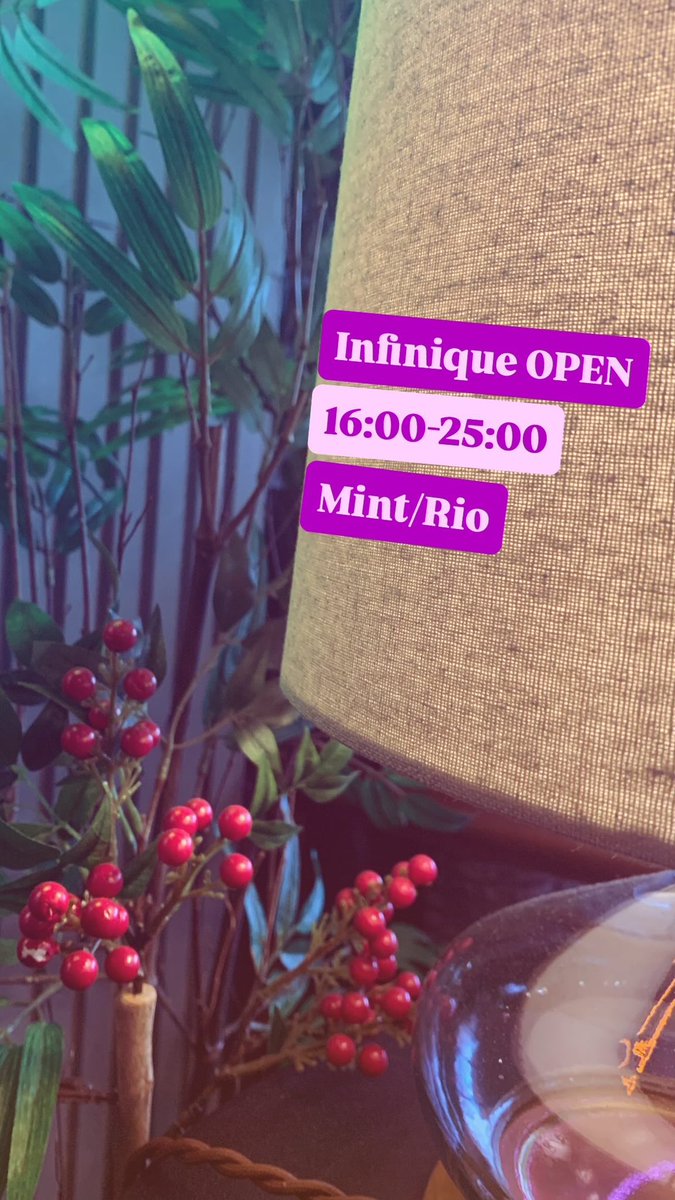 InfiniqueShisha's tweet photo. インフィニークオープンしております。
本日のスタッフはみんと、りおです。ご来店お待ちしております

⭐️ハッピーアワー実施中⭐️
16時-19時(19時ラスト炭替え)
19時以降滞在可 
シーシャ＆ソフドリ込み2500円

新宿区新宿3-6-10
ニューゴールドビル4F
☎️03-6380-6087
#シーシャ #新宿三丁目 https://t.co/Dx36irRXH6