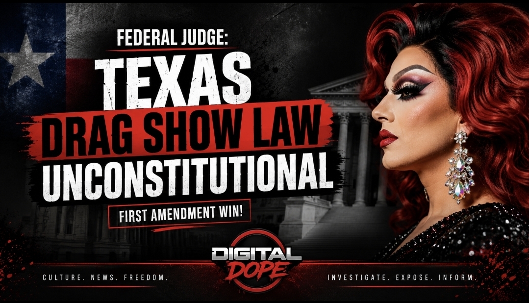 DigitalDope781's tweet photo. Apparently this judge is a moron and needs to be removed. How the hell do you look at a law meant to keep sexually oriented performances away from CHILDREN and decide THAT'S unconstitutional?

What are your thoughts on this? 👇

#DigitalDope #Texas #TexasNews #DragShows #ProtectChildren #FirstAmendment #FederalJudge