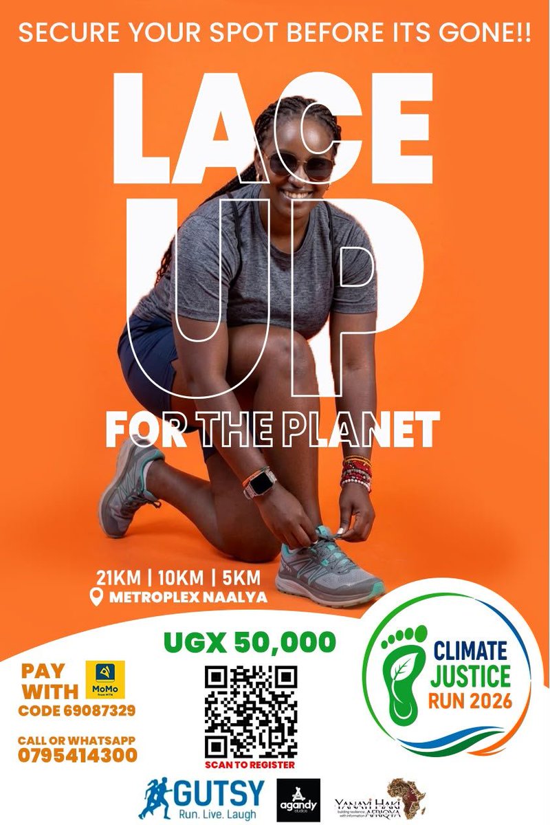 QUEENFANCYUG's tweet photo. πππΎββοΈ CLIMATE JUSTICE RUN!
Weβre not running just for fitness. Weβre running to stand with communities affected by floods, droughts, displacement and climate change.
Join us, bring a friend, and letβs run for a safer and more just future. βπΎ
On Sat 5/09/2026
#ClimateJusticeRun https://t.co/yHFbDqD4y5