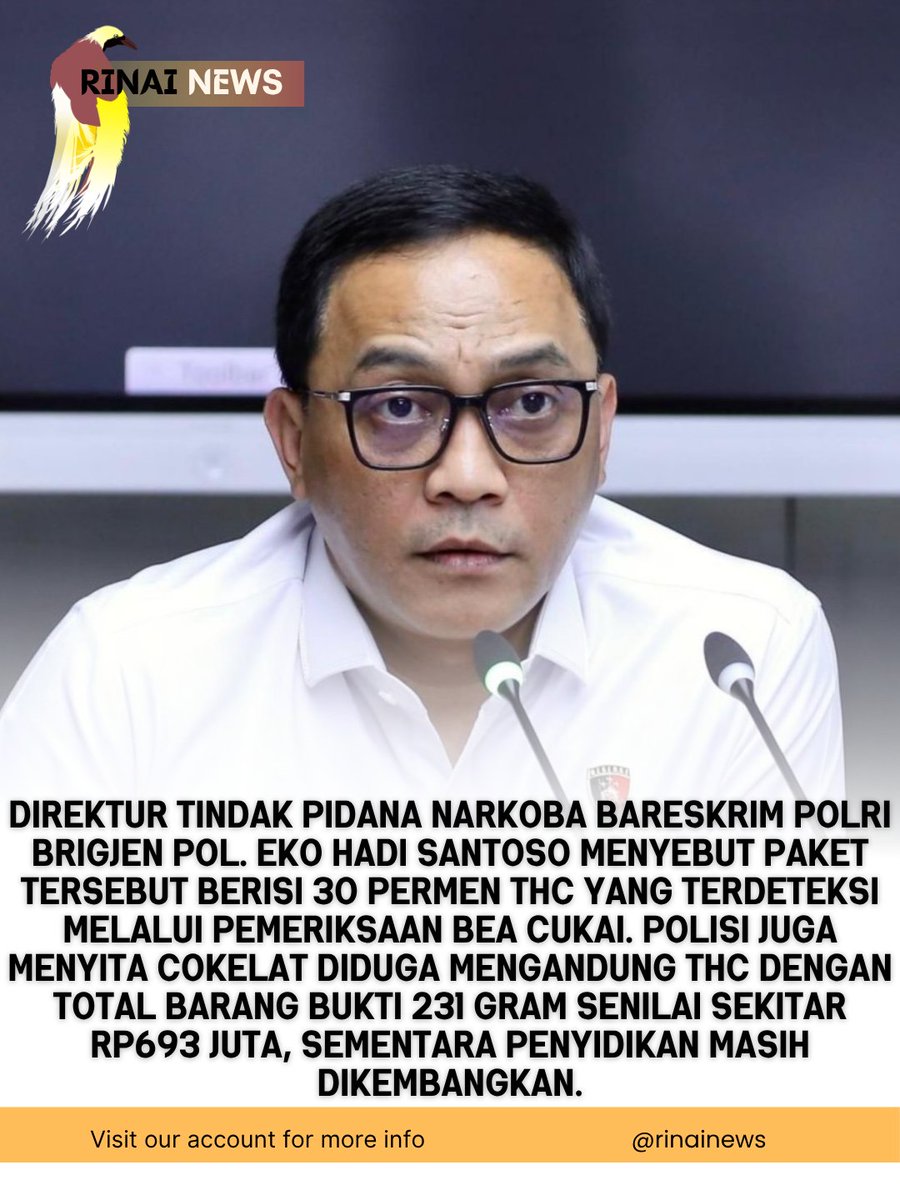 MisykaN's tweet photo. Bareskrim Polri bongkar peredaran permen narkoba mengandung THC asal Inggris. Seorang pelaku ditangkap di Malang, sementara polisi menyita barang bukti senilai sekitar Rp693 juta. 🚨 #LawanNarkoba #Bareskrim https://t.co/1MODrLGWbG
