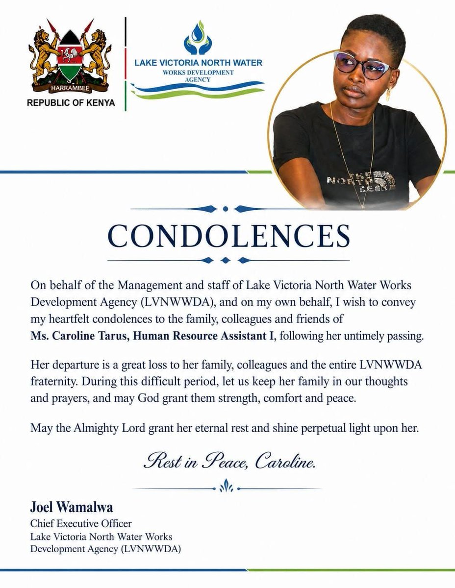 wamalwajl's tweet photo. Rest in Peace Ms. Caroline Tarus. https://t.co/FeMuyCMy4q