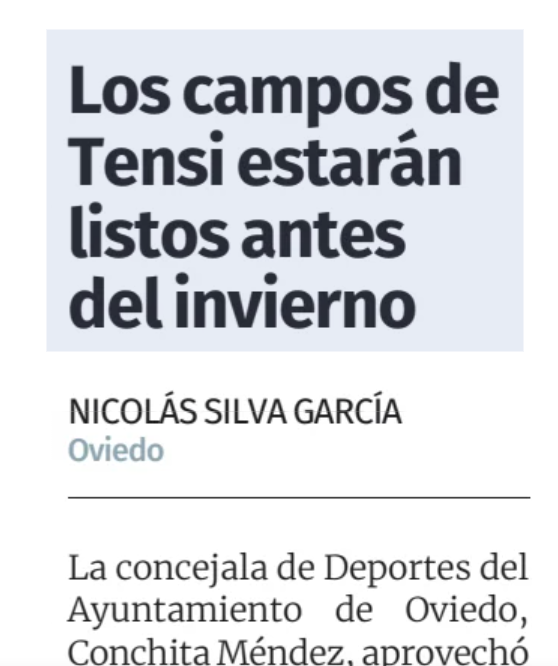 GMSOviedo's tweet photo. Hoy, la concejala del PP intenta echar la culpa de su fracaso/retraso con los Tensi a los socialistas... Repasemos

❌Es concejala de Deportes desde hace siete años. 
❌En lo que va de mandato, ha tenido que cerrar por falta de mantenimiento dos campos de fútbol... 
❌Suma goteras en el Florida Arena, las pistas de atletismo de San Lázaro...
❌Se cargó el convenio para arreglar el campo de rugby y siete años después no saben qué van a hacer.
❌Ha recortado el horario y el calendario de las piscinas de verano.
❌Clubes sin espacios adecuados para entrenar o competir.
❌¿Trubia? ¿polideportivo? Ni le suena.

Y ni una sola instalación deportiva nueva en siete años... ¿Estará farmeando aura?

#Oviedo #Uviéu #OviedoDeporte #Deporte