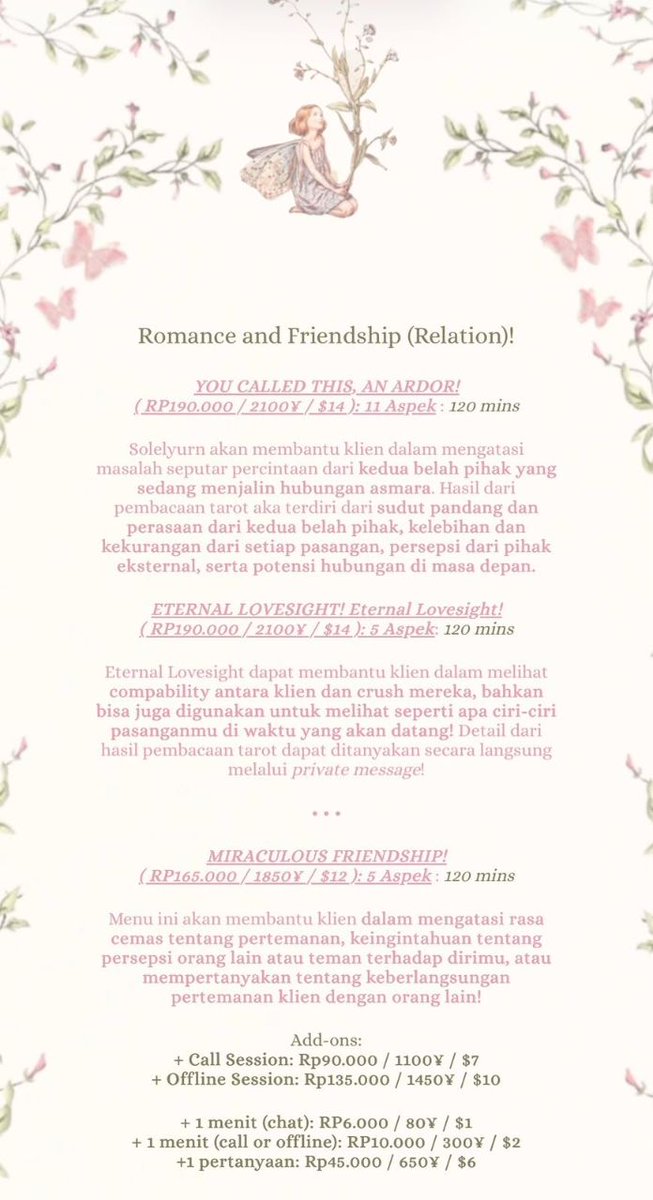 Stopkontakr's tweet photo. @sheboosadan curious about what your future holds? or.. wondering how your crush really feels about you? 🪷🔮✨

yuk-yuk, aku bantu jawab semua pertanyaan mu! 🍀 Mulai dari career, love life, daily life, dll. semua bisa terjawab. hasil sudah pasti resonate.~✨️ hampiri bioku sekarang! 🥳🪄 https://t.co/ZyZFaxWkSA