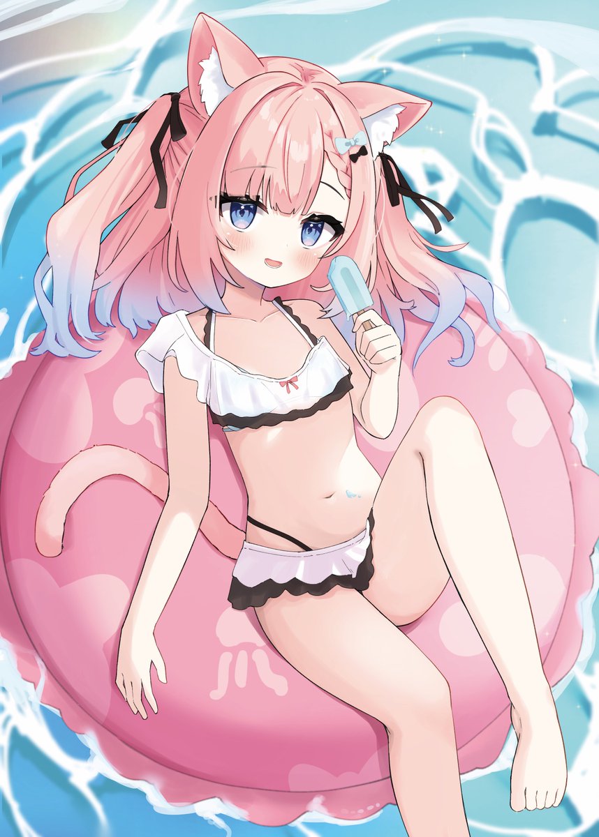 No13_saty's tweet photo. 夏といったら猫あわーわだよね🏝️
#AwArt
#ぶいありうむ合同誌 https://t.co/d4YjDhotrB