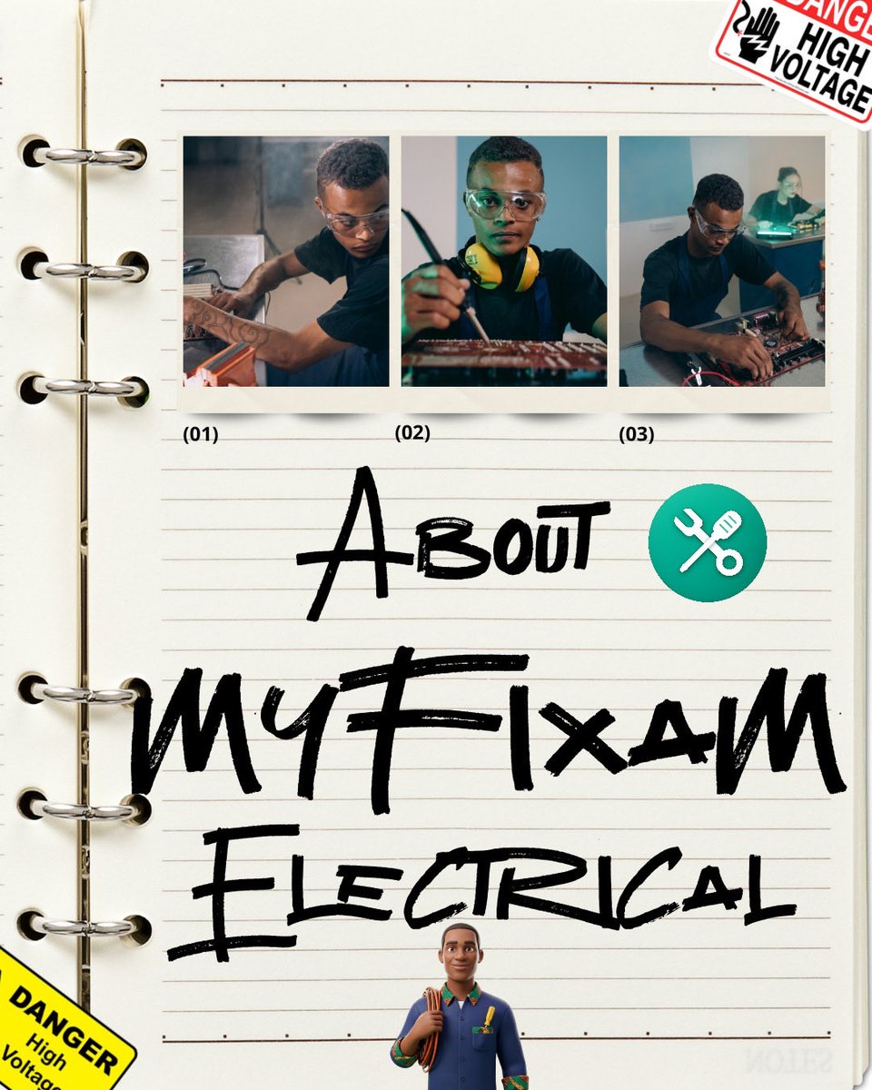 myfixam's tweet photo. Choose what you need:
⚡ Electrical Installations
🔧 Electrical Repairs
💡 Fixtures, Fittings &amp; Outlets
🔋 Inverter Repair / Installation
📟 Prepaid Meter Install
📡 ODU Installation

Electrical problem? MyFixam get you covered. 

#MyFixam #Electrician #fyp #nigeria #asmr https://t.co/ZgoqbQnv06
