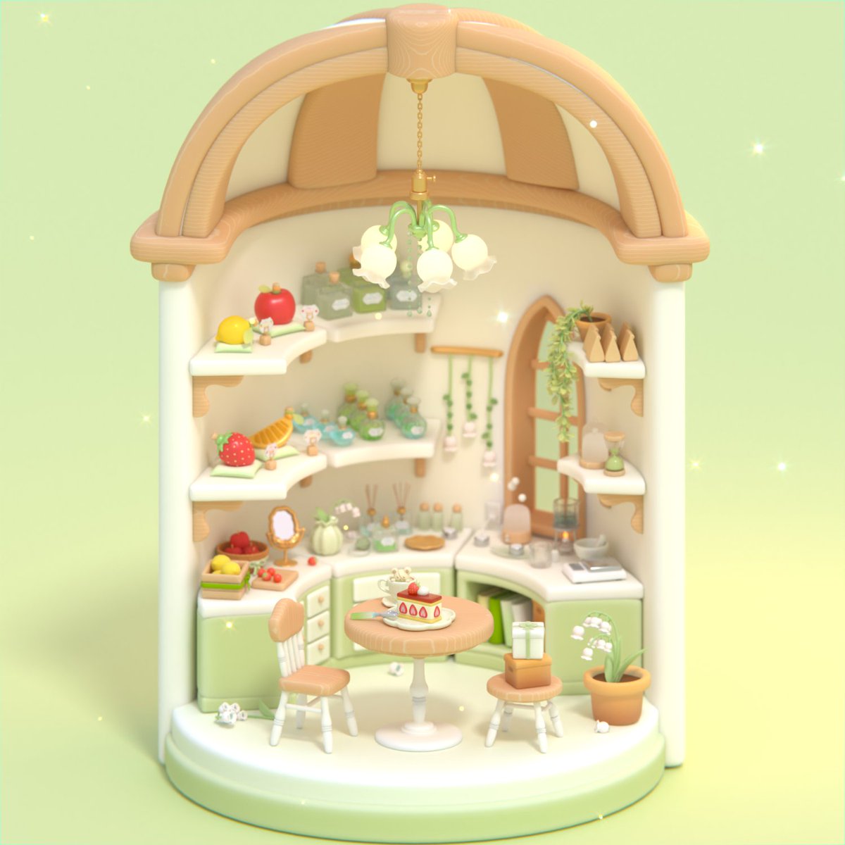 aoukiwa's tweet photo. スズランモチーフの香水屋さん🌼 https://t.co/qc6DFXZLi6
