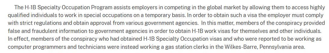 PalmerLuckey's tweet photo. @JBlunt1018 @SanDiegoKnight @pitdesi @TheAKGuy It is bizarre to think self-admission is so laughable.  But sure, maybe he lied.

The eight ringleaders of the H1B labor mill JMR Technologies were convicted and forfeited $2M+ in illegal cash after using fake programmer jobs at their IT company to staff gas stations.

Pay up. https://t.co/Bmogmumz2q