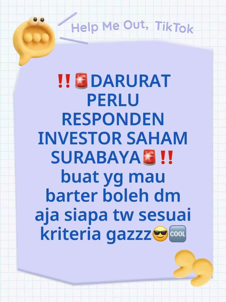 NicolineAn20307's tweet photo. huhu 💰investor gen z di Surabaya💸 boleh tolong bantuin mahasiswa akhir ini lulus gak yh?? 🥲🙏

🔗 https://t.co/QILUsKXkKX

#InvestasiSaham #Investor #InvestorSurabaya #InvestorGenZ #Skripsi #Kuisioner #MahasiswaAkhir #ButuhResponden #BantuSayaLulus https://t.co/CMHbRv3tT8