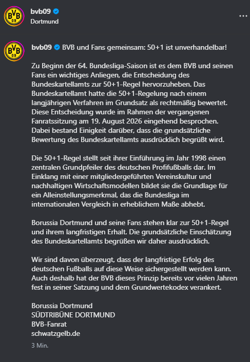 LDK2221's tweet photo. #BVB-Statement auf Instagram: https://t.co/u8pr6vJcc8