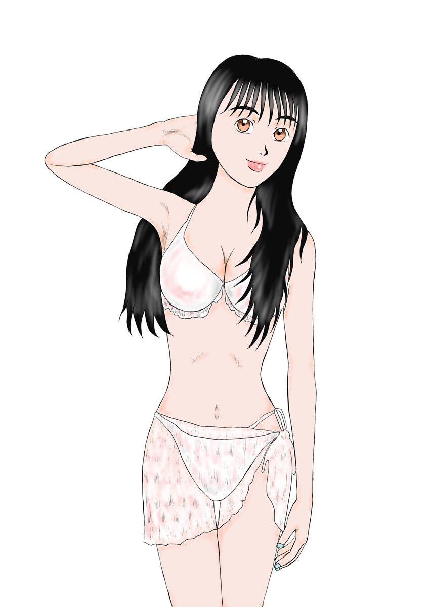 qTc7ASErTPqTTLh's tweet photo. ＃推し達の夏休み2026　心陽さんに白に薄いピンクが入った水着を着ていただきました…＃みんなで楽しむTwitter展覧会　月黄泉さんの話…は12pまで…人物の線画が進みました…ちょっと…遅れ気味ですが…ペースを上げてゆこうと思います…原稿は…大変ですが…無心で…頑張ります✨✨ https://t.co/gy5Qz3Si4q