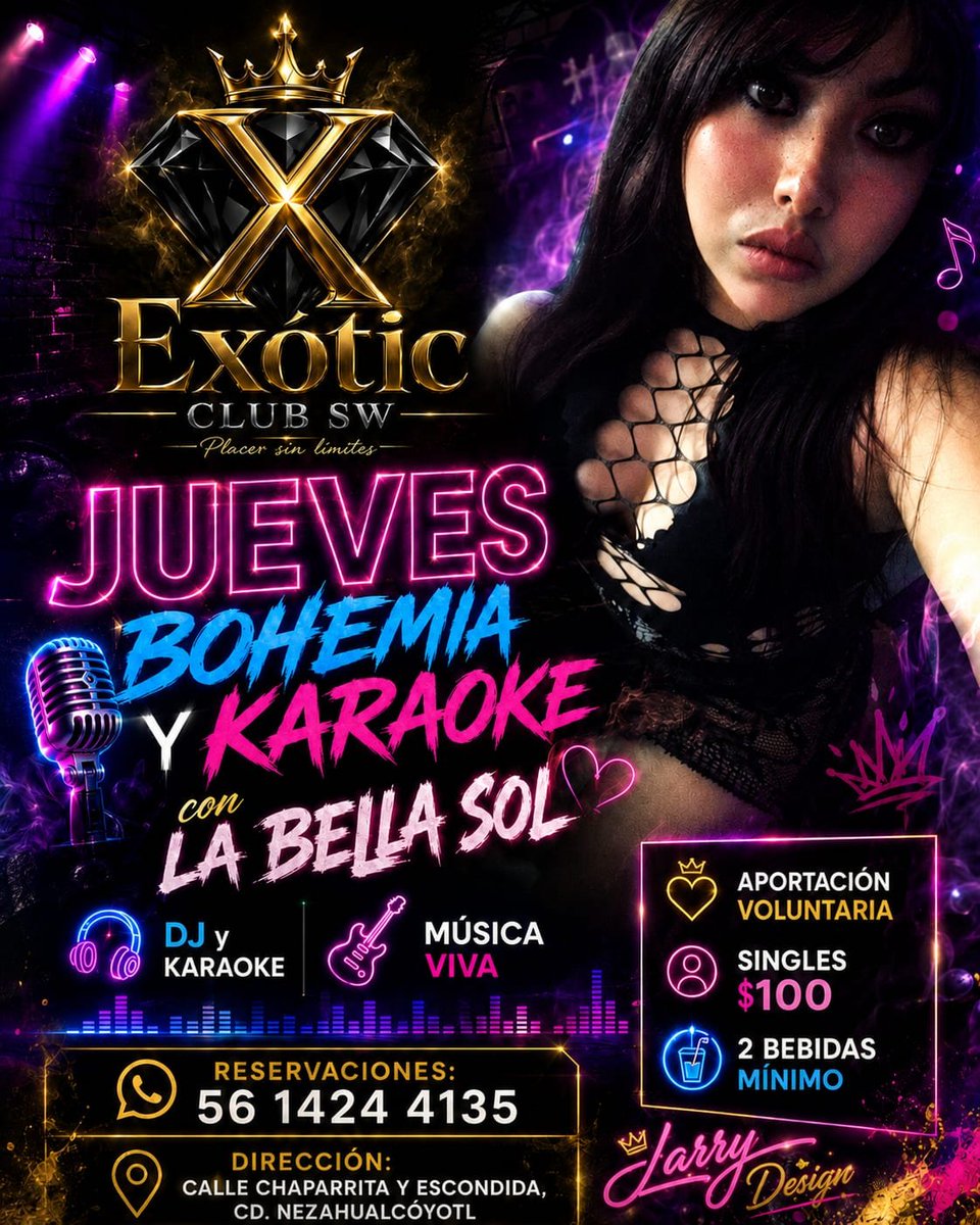 ClubExoticSW's tweet photo. Jueves Cachondo con la Bella Sol y Vamos a Cantar con muchas Ganas en Exotic Sw los Eaperamos https://t.co/W43HiJbgOD