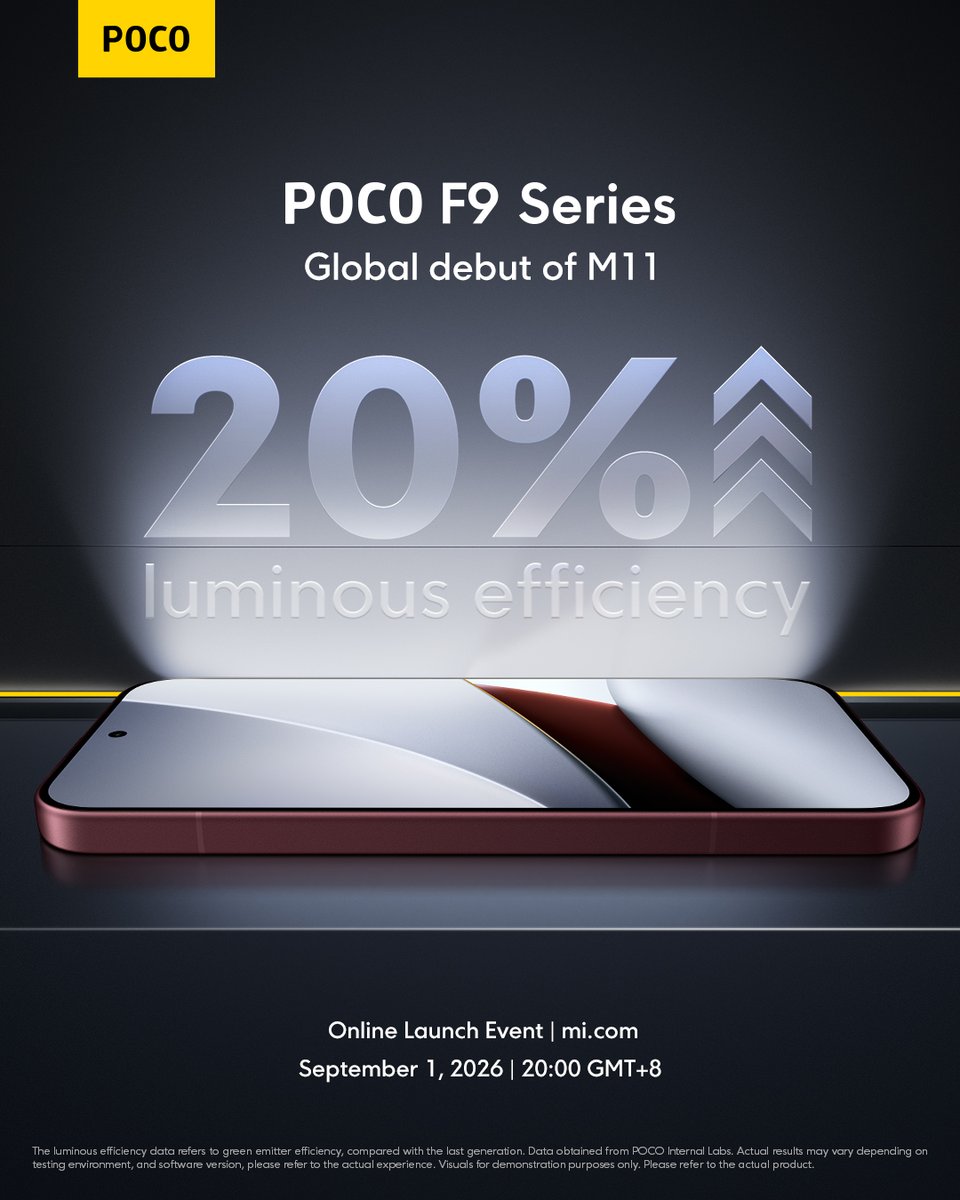 POCOGlobal's tweet photo. Meet the new M11 display panel.
Debuting globally on POCO F9 Series. https://t.co/7wk5hFpEk8
