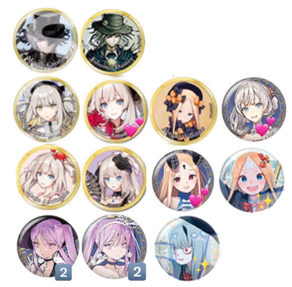 natsuki_goooos's tweet photo. 交換 譲渡 Fate/Grand Order FGO fes 2026 霊基召喚缶バッジ 霊基缶

譲)画像1

求)同種巌窟王＞画像2(最上段＞💕＞✨＞無印)＞定価+送料

赤線→同種巌窟王または画像2最上段との交換のみ。✨は同数纏めてのみ。
お気軽にお声掛けください https://t.co/O46edzmmbB