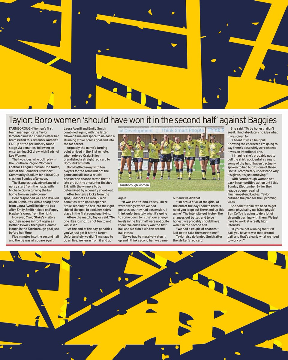 FarnboroughFC's tweet photo. This week @FarnboroughNews looks back on the latest league and cup action for our men and women 📰 https://t.co/t0RTQPDEJg