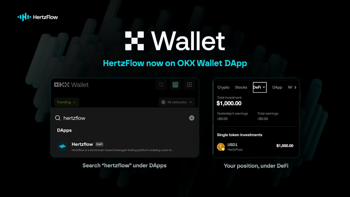 Hertzflow_xyz's tweet photo. HertzFlow is now listed in @wallet under DApps.🧑‍💻

You can also check your position in HertzFlow under the #DeFi section.

Wherever you keep your crypto, HertzFlow should be one search away.🔥 https://t.co/RAZaau3lSY