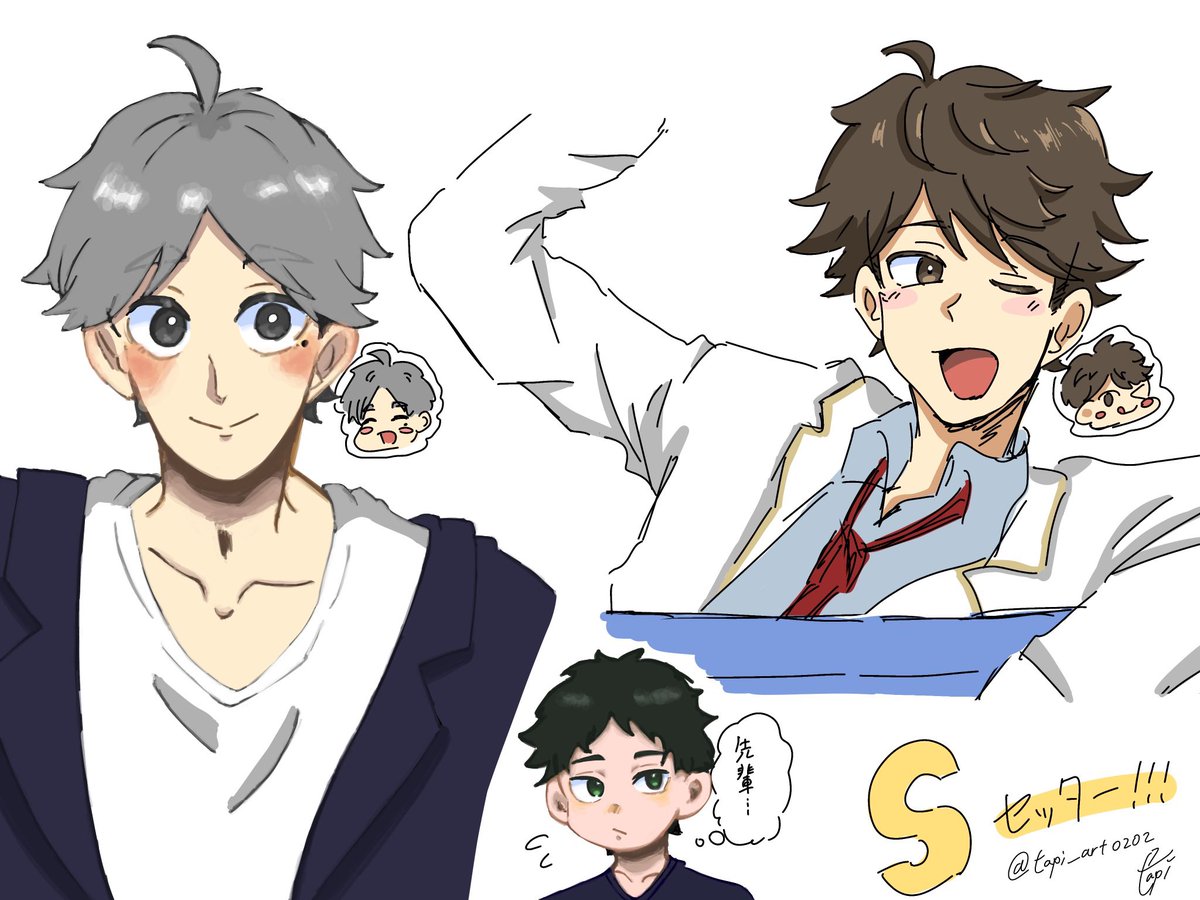 tapi_art0202's tweet photo. 初厚塗り挑戦✨(及川除く)
久しぶりにちゃんとしたの描いた
#ハイキュー https://t.co/6hGC7T7c8G
