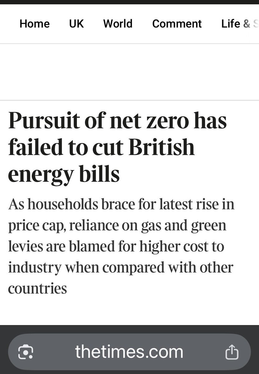 alanvibe's tweet photo. “Pursuit of net zero has failed to cut British energy bills”

Pursuit of Net Zero has made things more expensive and us more exposed all round nationally

It needs to end now! https://t.co/G8csu2dWww