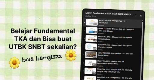 utasbelajar's tweet photo. Belajar fundamental TKA matematika dan sekalian bisa buat nyicil PK PM SNBT 2027?

🚨GRATISS SEMUA lagi

baca thread ini (kalo mau)🧵 https://t.co/E8iQZct0Lv