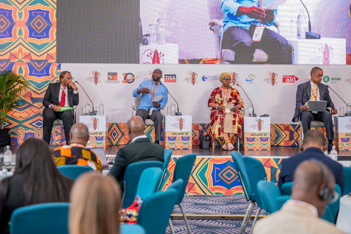 TIKenya's tweet photo. We are delighted to be part of the 6th African Conference on Debt and Development (AfCoDD VI), alongside partners and civil society actors working to advance a more accountable and equitable financial future for Africa.

Today’s discussions are exploring a critical question: How do we move Africa’s Common Position on Debt from a declaration of intent to a binding and implementable programme?

The Day 2 keynote session, brings together leading voices including Prof. Jean-Emmanuel Pondi, Prof. Horman Chitonge, Hon. Dr. Khanyisile Litchfield-Tshabalala and Prof. Grieve Chelwa to examine Africa’s debt challenges and the need for stronger institutional and political action.

As Africa continues to navigate complex debt and development challenges, strong institutions, transparency and accountability must remain at the heart of the conversation.

💬 What do you think Africa needs to do to turn its commitments on debt into real action and lasting change?
#AfCoDDVI #CAPONDebt #AfricaRuleMaker ##StopTheBleeding