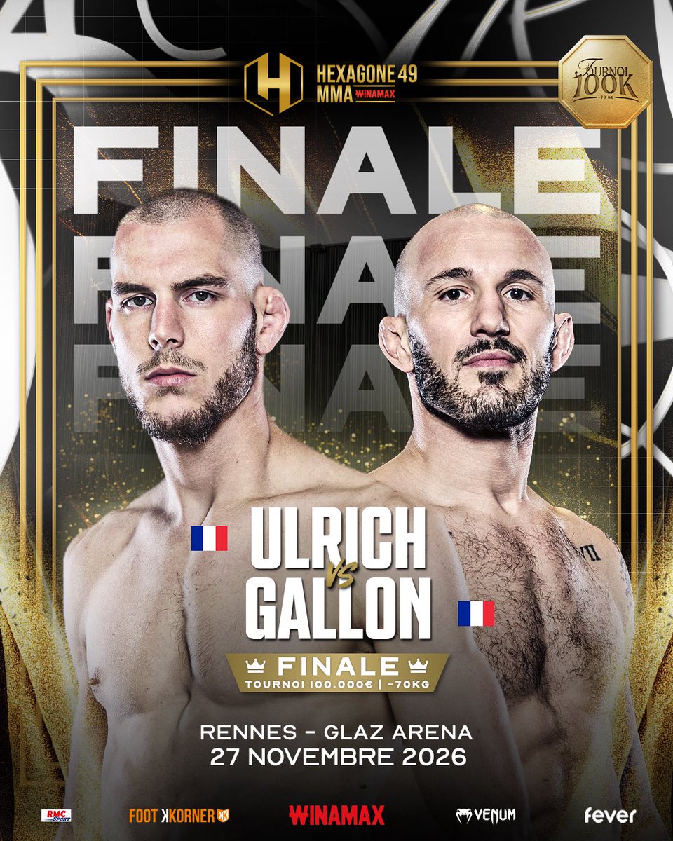 HexagoneMma's tweet photo. Rendez-vous le 27 novembre à Rennes pour connaître le grand vainqueur ! 🏆👀 https://t.co/HTzQuhICSl