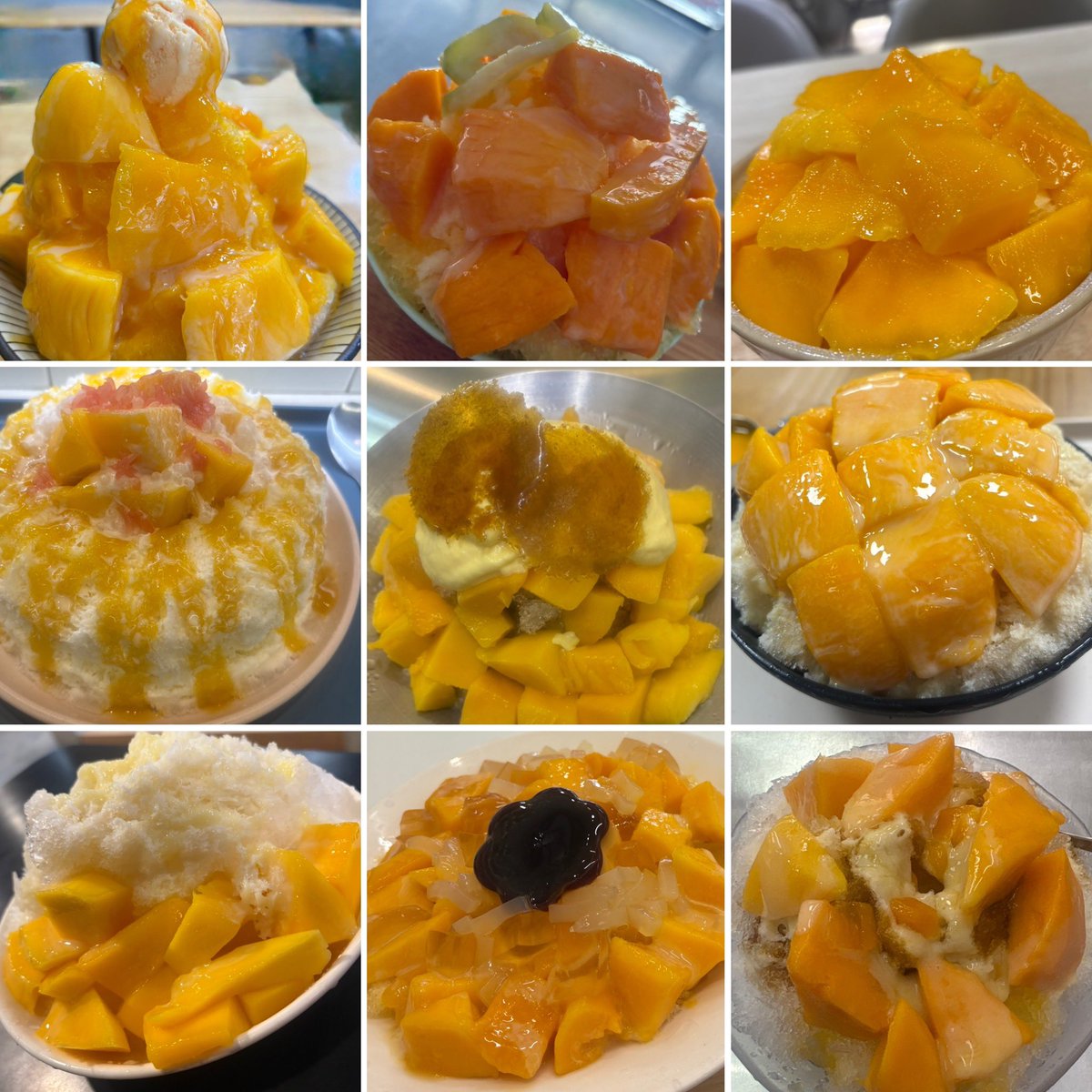 youp24227's tweet photo. 7〜8月に台湾で135杯のかき氷を食べました。お店について書いてゆきます。
はじめにマンゴーをシロップ漬け、筋つけたシロップ切り溜め、切り置きのお店は好みではありません。
シロップ、練乳が多過ぎる、氷が甘過ぎるお店も苦手です。以下のお店が好きな方は私と好みが違うので参考になりません。↓ https://t.co/DwnCBEDsXN