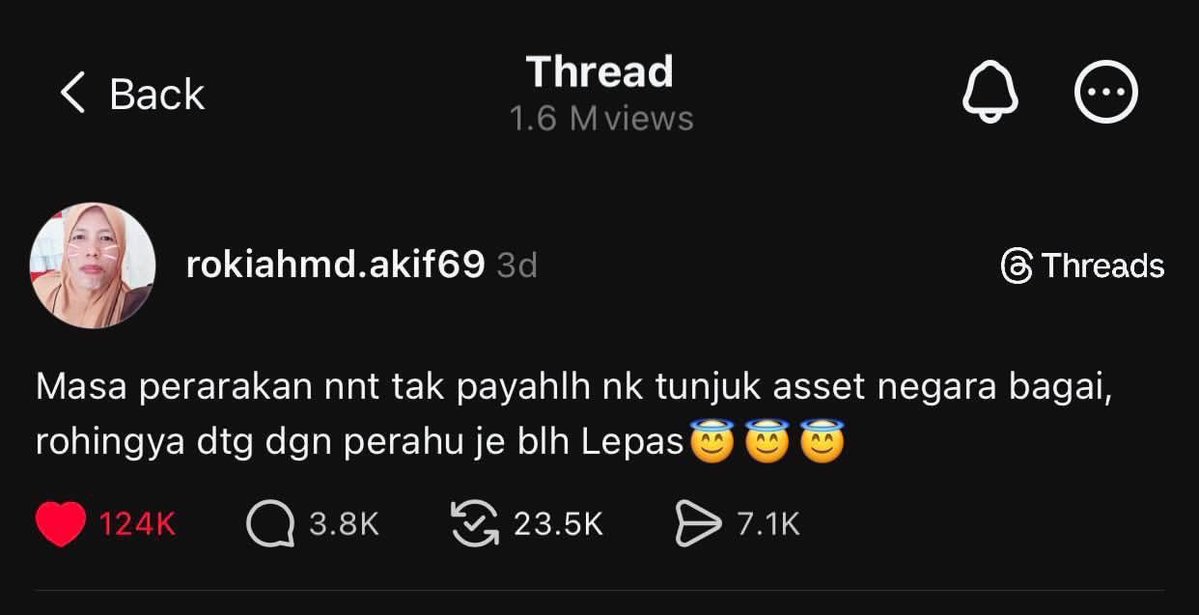 rabbaniahmad_'s tweet photo. Patut la dah tak lalu acc Thread makcik Rokiah rokiahmd.akif69 . Sebab Makcik Rokiah mewakili suara seluruh rakyat Malaysia, terus kena macam ni weh😢🥹 https://t.co/wjXz0EziRN
